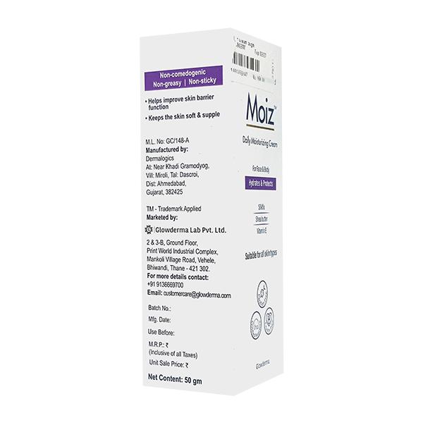 MOIZ DAILY MOISTURIZING FOR FACE & BODY Cream 50gm - Global Surgicals