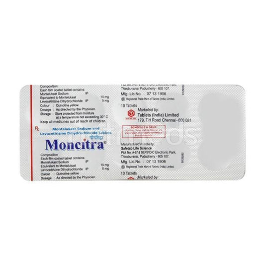 Moncitra Tablet 10'S - Global Surgicals