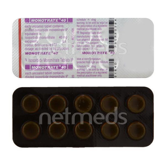 Monotrate 40mg Tablet 10'S - Global Surgicals