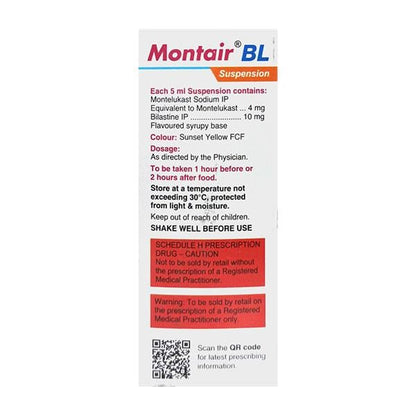 MONTAIR BL Mango Flavour Suspension 60ml - Global Surgicals