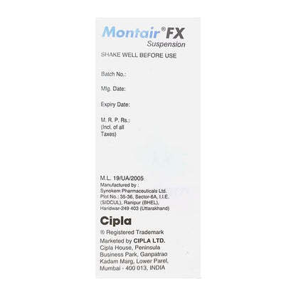 MONTAIR FX MANGO FLAVOUR Suspension 60ml - Global Surgicals