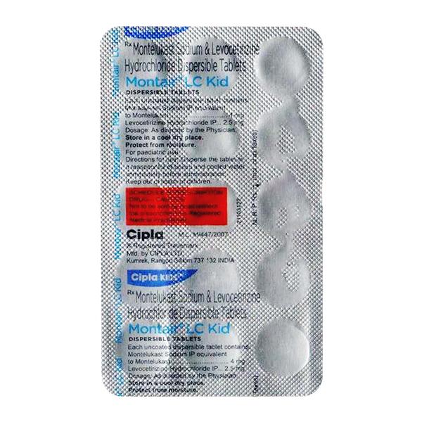 MONTAIR LC KID STRAWBERRY FLAVOUR Dispersible Tablet 15's - Global Surgicals
