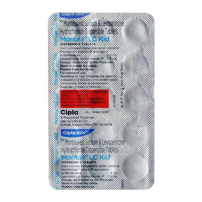 MONTAIR LC KID STRAWBERRY FLAVOUR Dispersible Tablet 15's - Global Surgicals