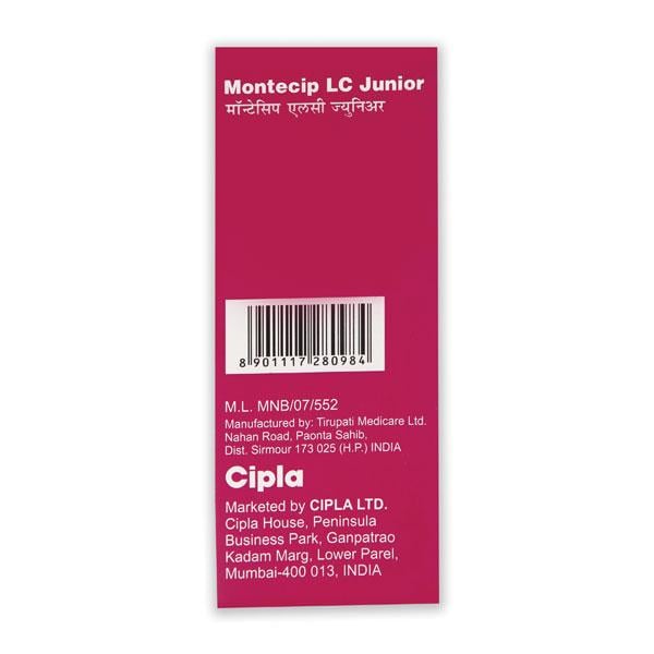 MONTECIP LC JUNIOR Syrup 60ml - Global Surgicals