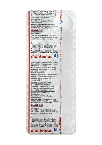 Montemac AL Tablet 10'S - Global Surgicals