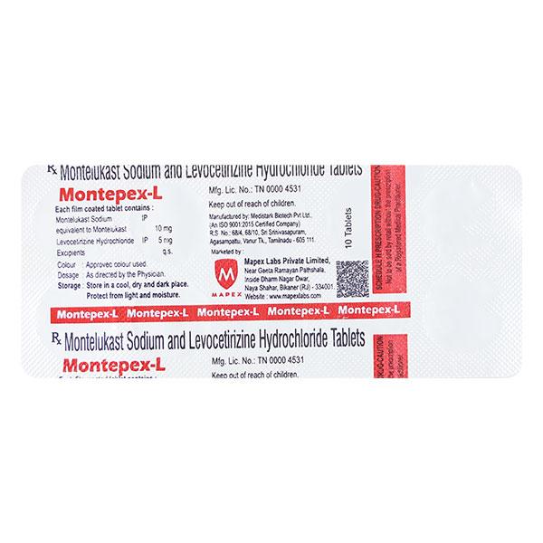 MONTEPEX L Tablet 10's - Global Surgicals