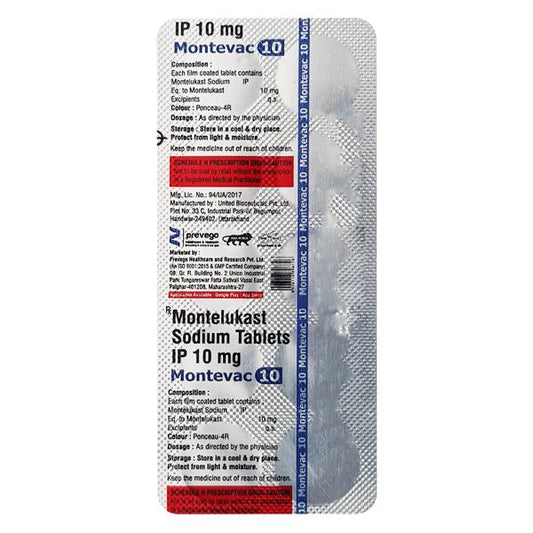 MONTEVAC 10 Tablet 10's - Global Surgicals