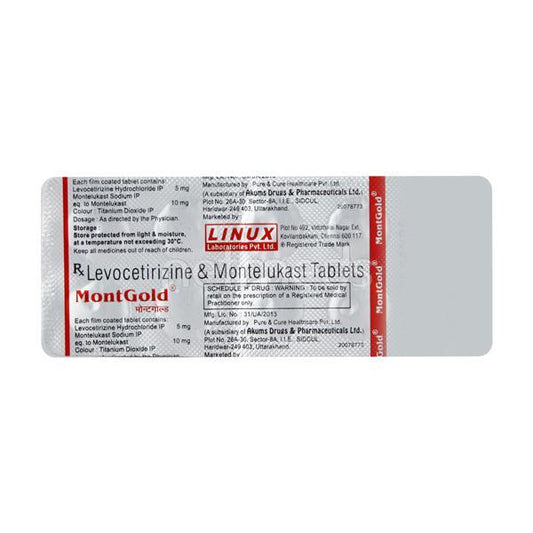 Montgold Tablet 10'S - Global Surgicals