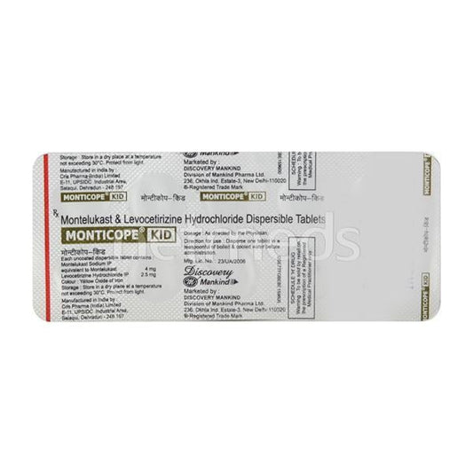 Monticope Kid Tablet 10'S - Global Surgicals