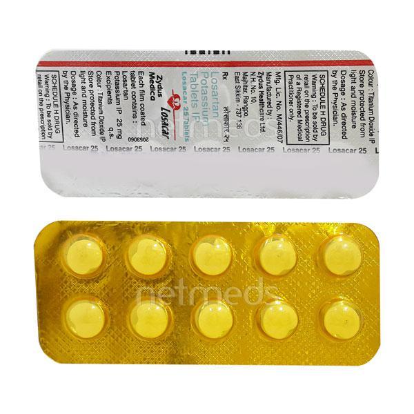 Losacar 25mg Tablet 10'S