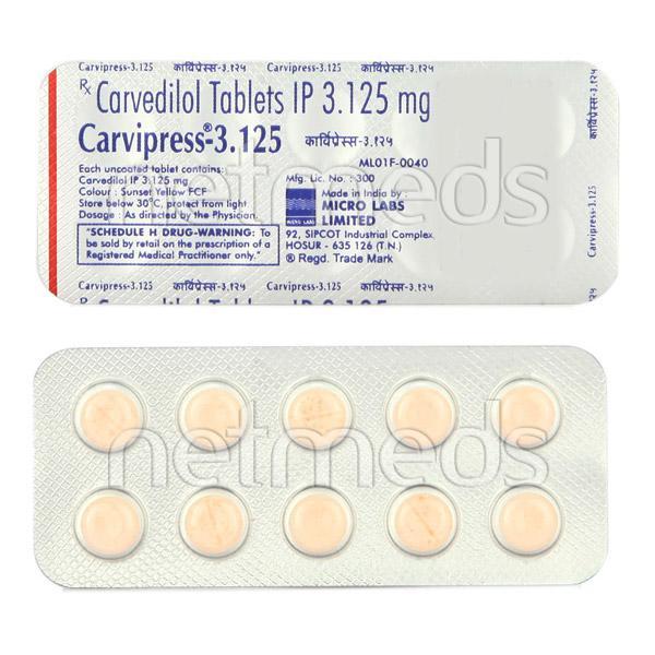 Carvipress 3.125mg Tablet 10'S