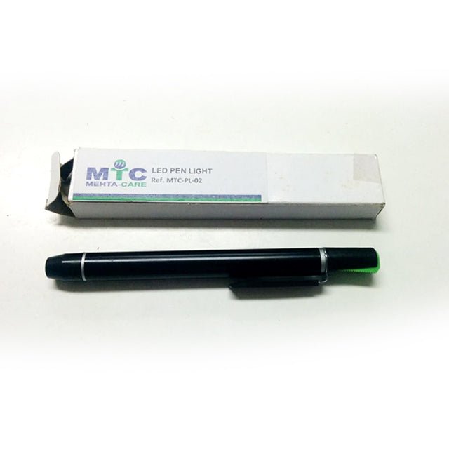 MTC Pen Torch Brass Body Yellow LED Light - Global Surgicals