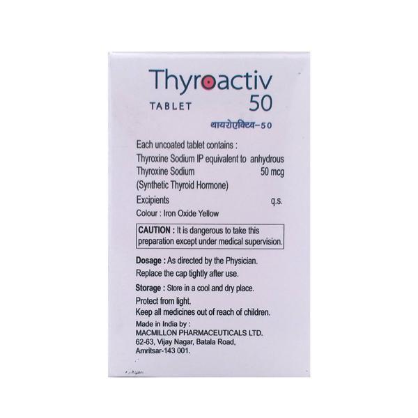 Thyroactiv 50mcg Tablet 100'S