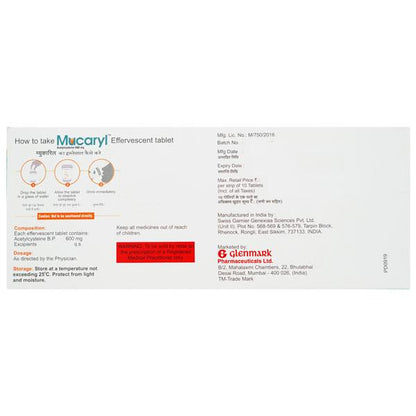 Mucaryl 600mg Tablet 10'S - Global Surgicals