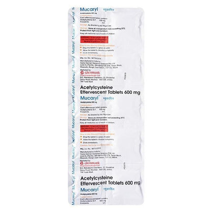 MUCARYL SUGAR FREE ORANGE FLAVOUR Effervescent Tablet 10's - Global Surgicals
