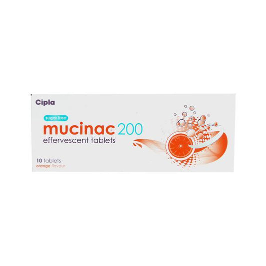 Mucinac 200mg Effervescent Tablet 10'S - Global Surgicals