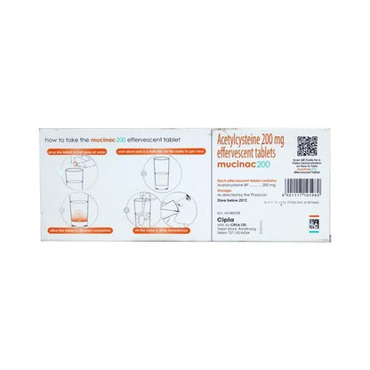 Mucinac 200mg Effervescent Tablet 10'S - Global Surgicals