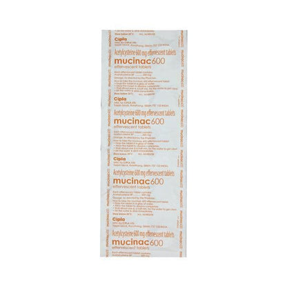 Mucinac 600mg Sugar Free Orange Flavour Effervescent Tablet 10'S - Global Surgicals
