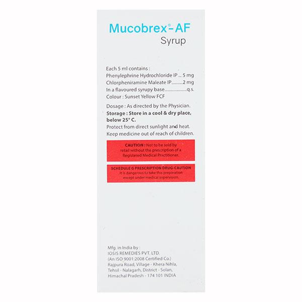 MUCOBREX AF Syrup 60ml - Global Surgicals