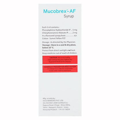 MUCOBREX AF Syrup 60ml - Global Surgicals