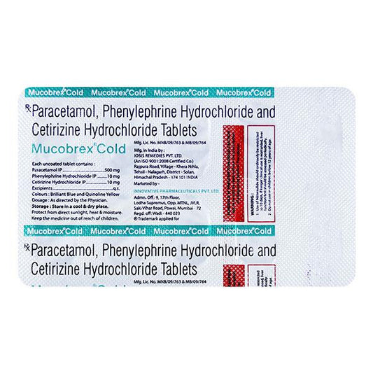 MUCOBREX COLD Tablet 10's - Global Surgicals
