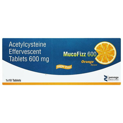 MUCOFIZZ 600 ORANGE FLAVOUR SUGAR FREE EFFERVESCENT Tablet 10's - Global Surgicals