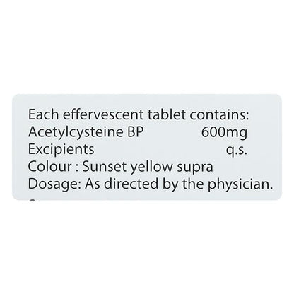 MUCOFIZZ 600 ORANGE FLAVOUR SUGAR FREE EFFERVESCENT Tablet 10's - Global Surgicals