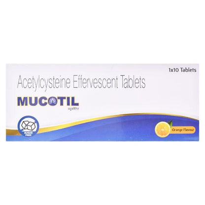 MUCOTIL Effervescent Tablet 10's - Global Surgicals
