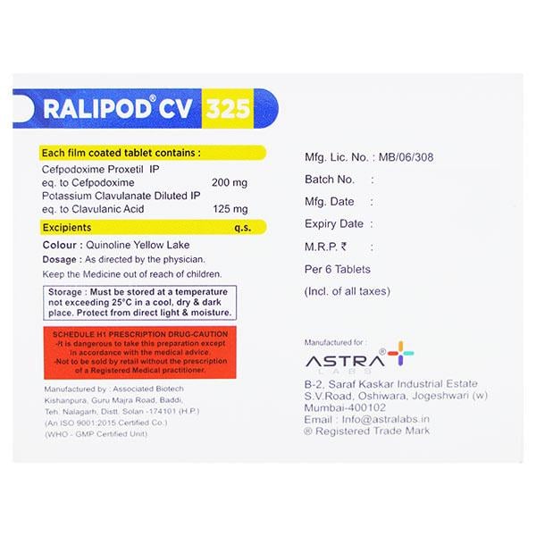 RALIPOD CV 325 Tablet 6's