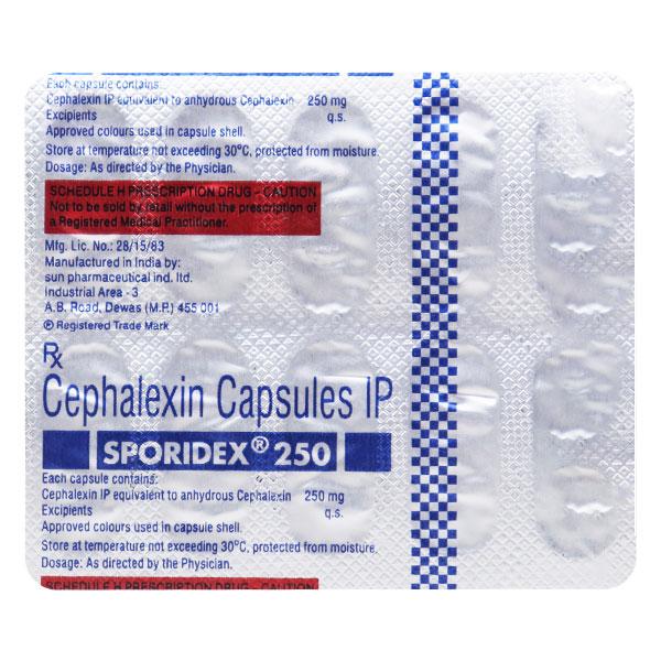 Sporidex 250mg Capsule 10'S