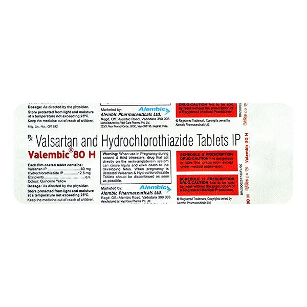 Valembic H 80/12.5mg Tablet 10'S