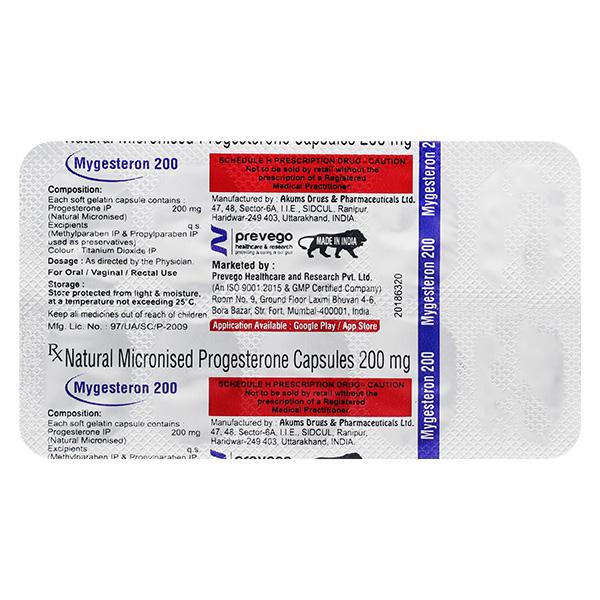 MYGESTERON 200 Capsule 10's - Global Surgicals