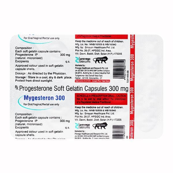 MYGESTERON 300 Capsule 10's - Global Surgicals