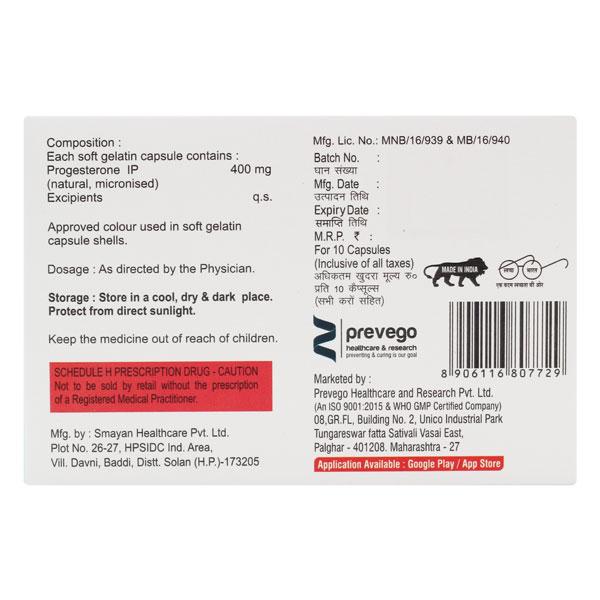 MYGESTERON 400 Capsule 10's - Global Surgicals