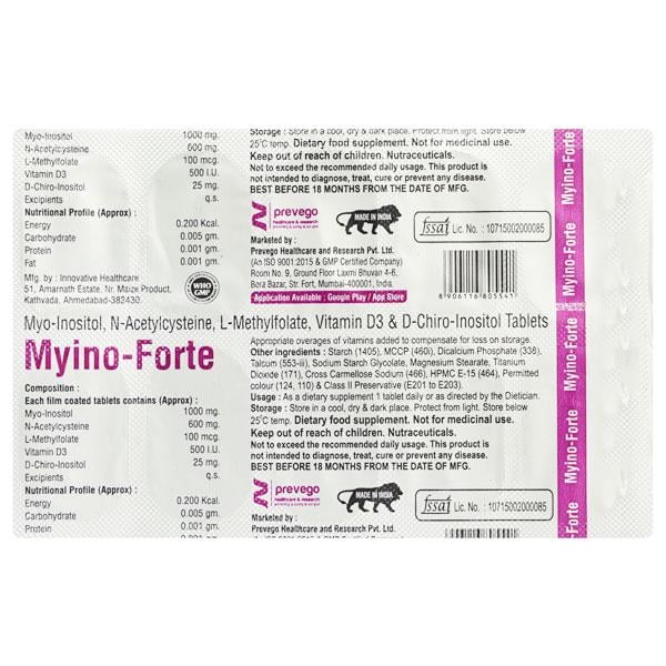 MYINO FORTE Tablet 10's - Global Surgicals