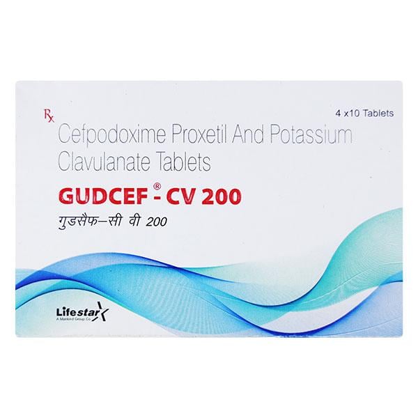 Gudcef CV 200mg Tablet 10'S