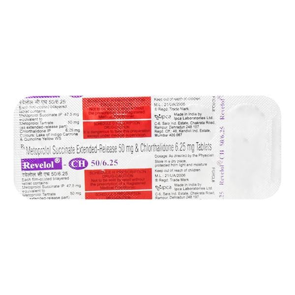 Revelol CH 50/6.25mg Tablet 10'S