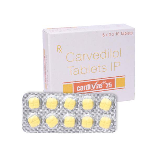 Cardivas 25mg Tablet 10'S