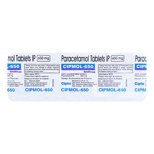 Cipmol 650mg Tablet 10'S