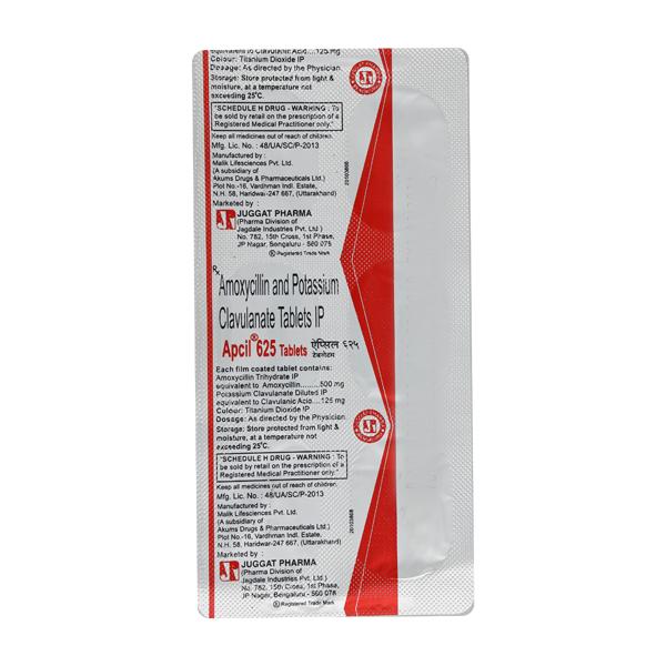 Apcil 625mg Tablet 6'S