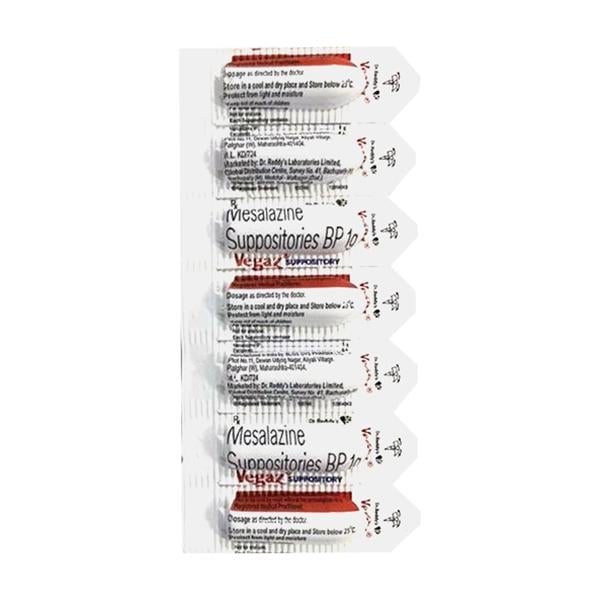 VEGAZ 1g Suppositories 7's