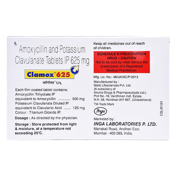 CLAMOX 625 Tablet 10's