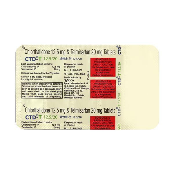 CTD T 12.5/20mg Tablet 10'S