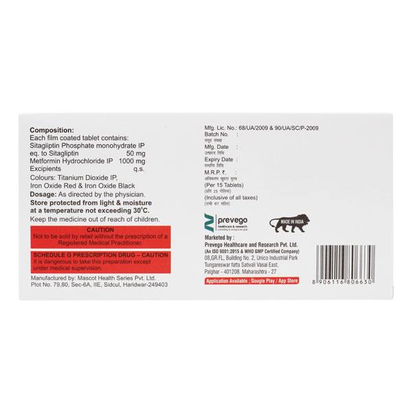 SITAVAC M 50/1000 Tablet 15's