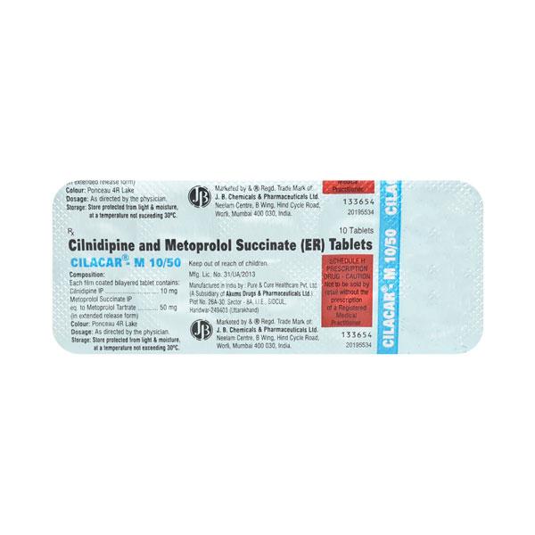 Cilacar M 10/50mg Tablet 10'S