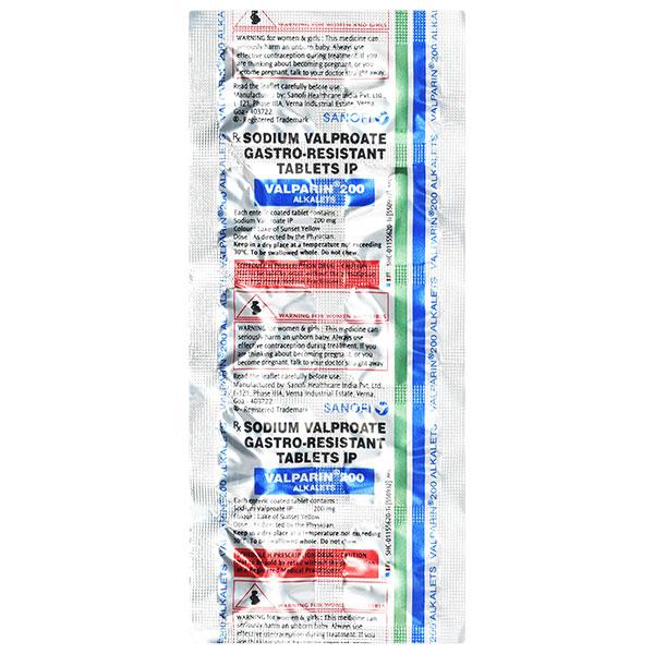 Valparin Alkalets 200mg Tablet 10'S