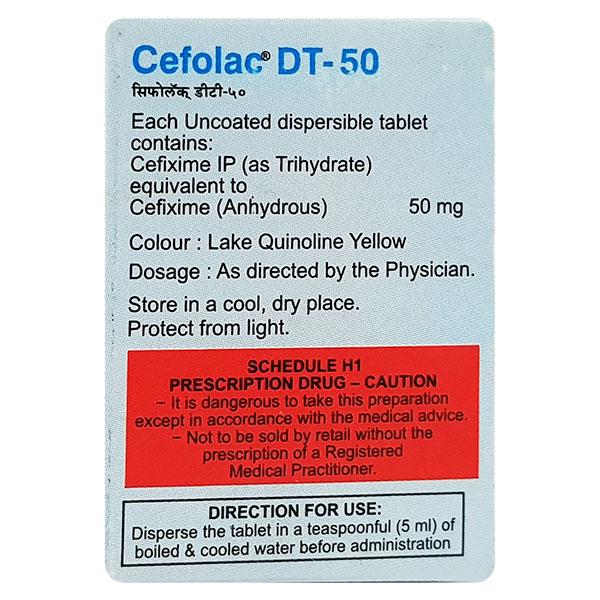 Cefolac DT 50mg Tablet 10'S