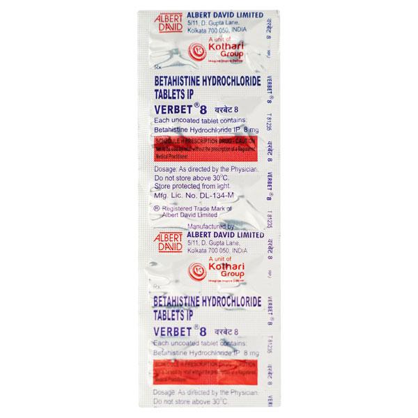 Verbet 8mg Tablet 10'S