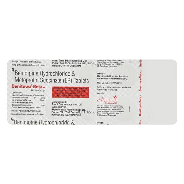 Benitowa Beta 50mg Tablet 10'S