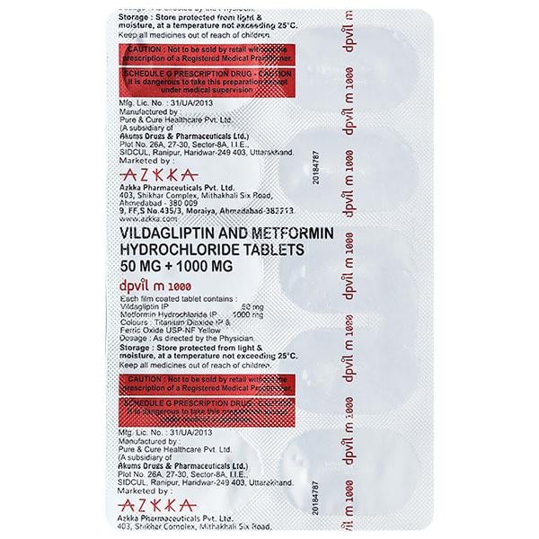 DPVIL M 1000mg Tablet 10's
